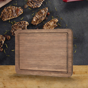 Planche à découper en bois massif durable, résistante au lave-vaisselle, planche à hacher en bois naturel, planche de préparation de cuisine réversible pour la viande - Product Image 3