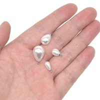 Pendentifs en forme de goutte d'eau en ABS avec perles et boucles, breloques pendantes beiges pour la fabrication de bijoux (boucles d'oreilles, colliers, bracelets) DIY