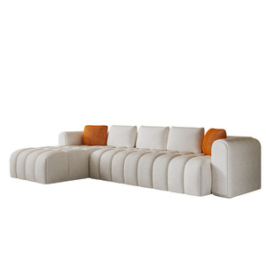 Cao cấp kem mềm Modular đồ nội thất phòng khách <span class=keywords><strong>L</strong></span> hình dạng <span class=keywords><strong>sofa</strong></span> Set Puff đám mây sang trọng hiện đại ghế <span class=keywords><strong>sofa</strong></span> nhung phòng chờ <span class=keywords><strong>sofa</strong></span> cho nhà - Product Image 4