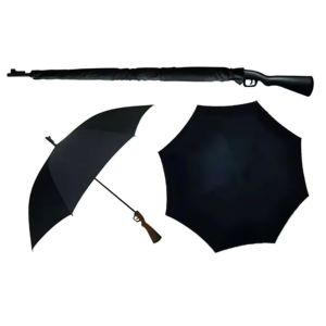 <span class=keywords><strong>Parapluie</strong></span> unique et inhabituel en forme de pistolet, ouverture automatique, 23 pouces, noir, plastique 190T pongee, couleur noire, cadre en métal noir, toutes saisons - Product Image 3