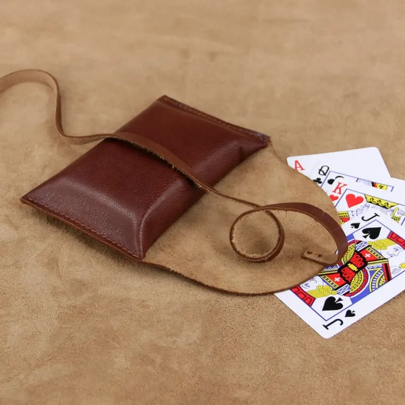 Vintage Wrap Style Leather Playing Card Case Poker Card Case Playing Card Holder Leather Deck Box Deck Holder