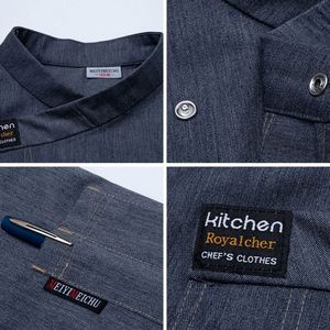 Vêtements de travail de cuisine pour hommes, uniforme élégant pour serveur de restaurant, veste de chef - Product Image 4