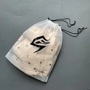 Benutzer definierte große Kunststoff-Kordel zug Tasche mit individuell bedruckten Logo Pe Kunststoff gefrostete Taschen Beutel Geschenk verpackung Poly Tasche für Kleidung
