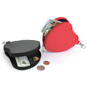 Coin <b>Purse</b> Wallet with Zipper Keychain Red Heart Shaped Coin Bag PU Leather Coin <b>Purse</b> Change Holder - Product Image 1