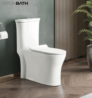 ORTONBATH Inodoro Inteligente de Cerámica de Alta Calidad con Tanque Bajo, Bidé Dorado, Conjunto de Inodoro de Una Pieza