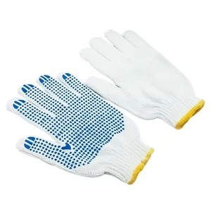 Guantes de Trabajo Negros con Puntos, Económicos, de PVC y Algodón Tejido, para Protección de Manos en la Construcción - Product Image 5