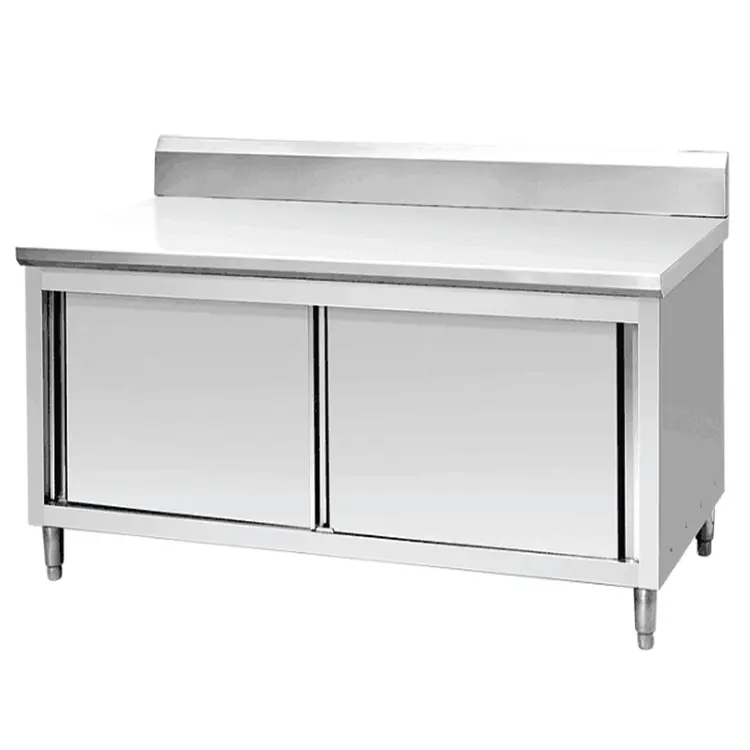 Commercial kitchen equipment stainless steel assembly type sliding door work table cupboard for restaurants/hotels