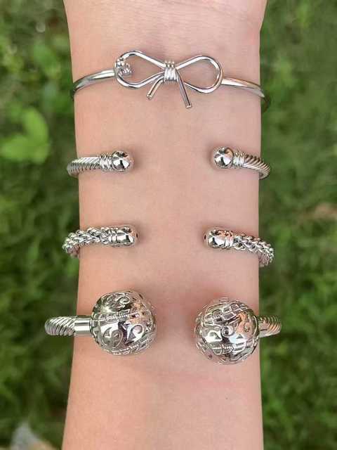 18K Gold Plated Women's Cuff Bangles with Butterfly Teddy Bear and Devil's Eye Graphic Designs