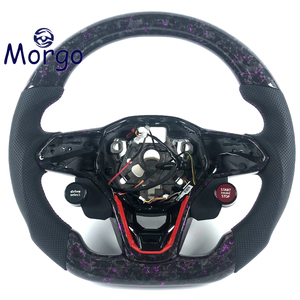 Accessoires intérieurs sportifs en cuir personnalisés avec LED et fibre de carbone pour VW Golf MK 5-8 7.5 6R-8R <span class=keywords><strong>GTX</strong></span>, volant de voiture - Product Image 1