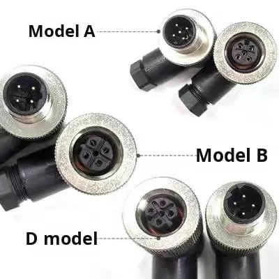 M12 Aviation Plug Solderless IP67/IP68 Waterproof Copper Housing Threaded Connection 4 Pin 5 Hole 8 Pin Sensor 12P Straight Head