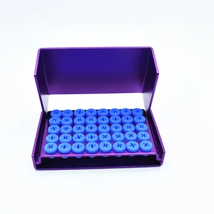 Caja metálica para fresas dentales de 40 orificios, soporte de limpieza dental, esterilizador en autoclave para alta/baja velocidad (2 unidades) - Product Image 4