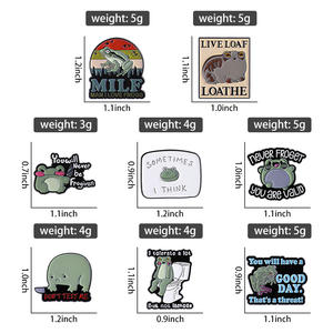 Serie de citas de rana bonita de dibujos animados, pines esmaltados, <span class=keywords><strong>no</strong></span> me pruebes, Rana con cuchillo, broches, insignia de solapa, joyería de animales, regalos para amigos - Product Image 6