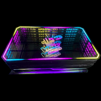 Table de bar en verre miroir infini 3D LED au design moderne personnalisé pour les espaces commerciaux (bars, clubs, KTV)