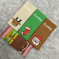 Étiquettes de col tissées haute densité Joyeux Noël, étiquettes de marque festives pour vêtements de Noël, bandes de tissu pour pulls