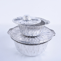 Barquettes jetables en aluminium de qualité alimentaire AA avec couvercles en PP, procédé blister, récipients de cuisson ronds