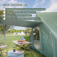 Tente de camping gonflable portable imperméable BOTEEN pour le glamping en plein air, tissu Oxford 420D, quatre saisons, deux chambres, salon