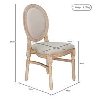 Chaises de salle à manger empilables en bois massif de style Louis XVI, vintage français, pour événements et mariages, à vendre