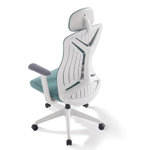 Chaise de bureau ergonomique pivotante à dossier haut en maille avec accoudoirs en plastique, idéale pour le travail sur ordinateur, à prix abordable - Product Image 6
