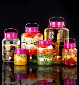 Vente en gros de bocaux vides en verre transparent pour la fermentation bocal à <span class=keywords><strong>vin</strong></span> de brassage maison barils de <span class=keywords><strong>vin</strong></span> enzymatique avec bouchon en plastique - Product Image 4