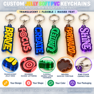 Porte-clés en acrylique avec texte imprimé UV – Forme irrégulière – Motifs : Brave, Focus, Create, United, Forward, Shine – Cadeau promotionnel en plastique – OEM ODM – Homme - Product Image 4