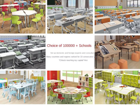 Ensemble de chaises de table de formation pour élèves du primaire et du secondaire pour les écoles Cours de tutorat Salle à manger Bureau à domicile-Matériau métallique durable