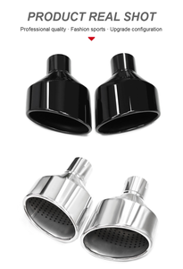 Tubo de escape de coche personalizado de fábrica SYPES para <span class=keywords><strong>Audi</strong></span> Universal 304 Punta de escape de acero inoxidable sistema de escape negro Punta de silenciador único - Product Image 4