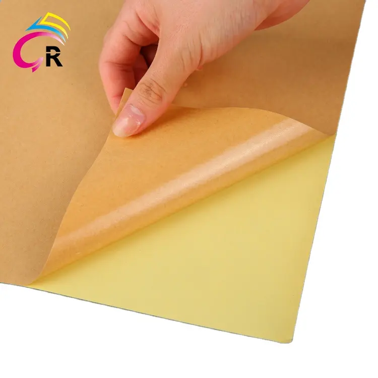 מכירה לוהטת סיטונאי מדבקת קראפט a4 דבק נייר תווית 50 גיליונות/תיק קראפט נייר מדבקה