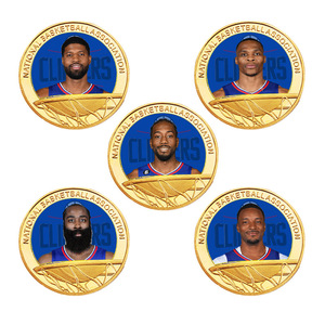 Pièces de monnaie en métal plaqué or personnalisées en gros, style anime, commémoratives pour la star du basketball <span class=keywords><strong>James</strong></span> - Product Image 4