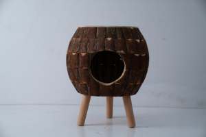 Rahat yükseltilmiş kedi yatak Pet kedi evi kürklü arkadaşlar için rahat yatak Rattan artefakt kedi evi - Product Image 4