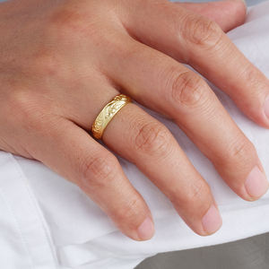 Изящное кольцо с гравировкой, цветочное кольцо 14-каратного цвета, позолоченное, гавайская принцесса, многообещающее, штабелируемое украшение для обручального кольца для женщин и мужчин - Product Image 6