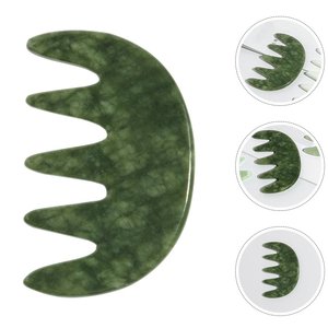 Peigne Gua Sha en pierre de jade, peigne de <span class=keywords><strong>massage</strong></span> en jade, masseur de cuir chevelu, outils de <span class=keywords><strong>massage</strong></span> pour le cuir chevelu, la tête et les cheveux, masseurs manuels <span class=keywords><strong>du</strong></span> <span class=keywords><strong>visage</strong></span> et <span class=keywords><strong>du</strong></span> cuir chevelu - Product Image 3