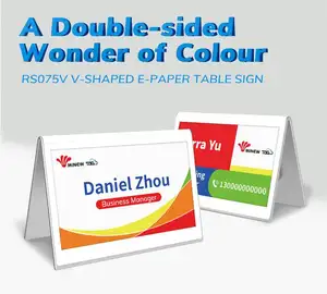 Dubbele Plaat Full Colors Esl 7.5 Inch Etiqueta Eletrnica Elektronische Plank Label Epaper Tags Geeft Digitale Bewegwijzering Esl Oplossingen