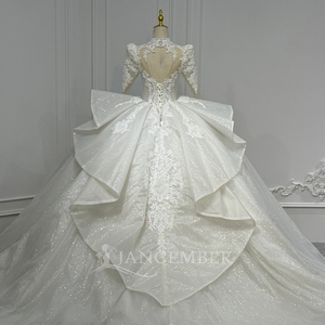 Robe de mariée Xs235 haut de gamme avec dos lacé et découpes, broderie de perles et cristaux, personnalisable, Boda Vestidos Jancember - Product Image 6