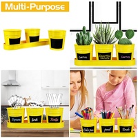 Pots à fleurs en métal galvanisé de 12 pièces, bac à plantes succulentes avec plateau et trous de drainage, pour jardin extérieur et intérieur