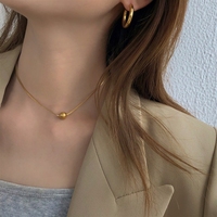 Collier Bowei au design de niche, pendentif rond, minimaliste et polyvalent, style vintage, perle