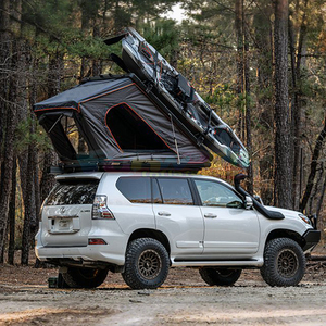 Triángulo de aluminio impermeable para 4 personas, carcasa dura, tienda de techo superior, 320G, lona, negro, gris, tienda de techo para coche, 4x4 RTT, tienda de techo - Product Image 5