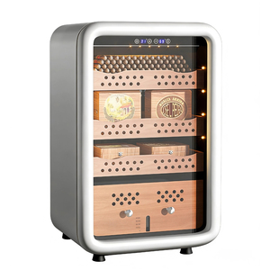 Humidor para puros de 150 litros, estilo gabinete redondeado, equipado con un compresor de 500 snow, modelo doméstico con estante de tres niveles refrigerado por aire. - Product Image 5