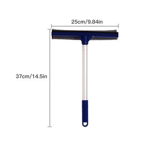 Ev temizlik aracı 2-in-1 çok fonksiyonlu çift taraflı alüminyum çubuk sünger kafa ile pencere temizleyici cam silecek kazıyıcı - Product Image 2