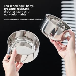 Bol de service en acier inoxydable à double paroi isolé de style coréen traditionnel Design de construction de couvercle inspiré bol de riz coréen - Product Image 3