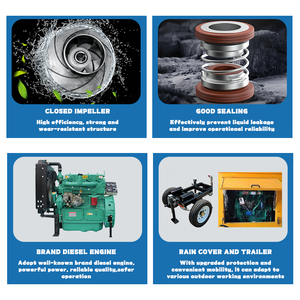 Pompe à <span class=keywords><strong>eau</strong></span> diesel à grande capacité anti-colmatage pour <span class=keywords><strong>eau</strong></span> de mer - Pompe auto-amorçante mobile personnalisable pour la lutte contre les inondations - Product Image 6