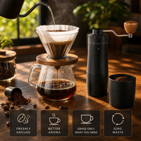 Moulin à café manuel portable à réglage externe, avec trémie de 25g et bac de 35g, pour usage quotidien, expresso et pour le café filtre, direct usine, fournisseur