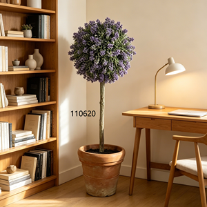 Árbol de Lavanda Artificial de 81 cm, Lavanda Esférica Artificial con Maceta de <span class=keywords><strong>Magnesia</strong></span>, Árbol Topiario para Decoración de Sala de Estar y Entrada - Product Image 1