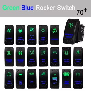 Interruptor Basculante Marino de 12V 20A con LED Verde y Azul, Interruptor de Coche SPST DPDT Impermeable de 24V para Jeep Wrangler <span class=keywords><strong>Cam</strong></span> <span class=keywords><strong>Am</strong></span> Polaris - Product Image 1