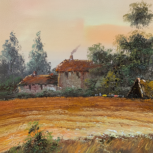 Dipinti a Olio Fatti a Mano 20 Pollici x 24 Pollici, 100% Dipinti a Mano, Arte Classica di Campo, Lussuoso Quadro Astratto con Albero per Soggiorno 3D - Product Image 1