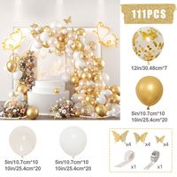 Nouveau design papillon or blanc confettis ballons arc guirlande Kits pour anniversaire mariage fête décorations fournitures décor à la maison