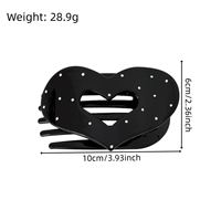 Pince à cheveux plate ovale brillante à pois pour femme, 3,93 pouces, pince requin cœur brillant pour tresses, maintien solide, accessoires capillaires incurvés, vente en gros