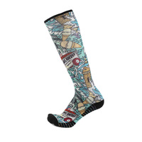 Chaussettes de compression OEM d'été montantes imprimées, motif floral et animalier 360°, pour le fitness et le sport, avec effet amincissant et de compression sur les jambes