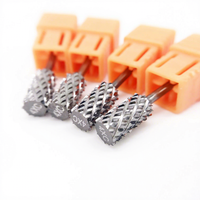 Fraise à ongles en carbure de tungstène à tête plate pour manucure, pédicure, cuticules et polissage des ongles en gel