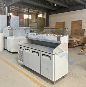 2/3 Cửa Bánh Pizza Máy Làm Lạnh Tủ Lạnh Thương Mại Undercounter Salad Lạnh Prep Bảng Với Màn Hình Hiển Thị Hàng Đầu - Product Image 2