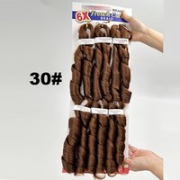 6x Extensions de cheveux synthétiques courtes de 12 pouces, 240g, pour tresses au crochet, coiffure Box Braids pour femme noire, ondulations lâches, boucles françaises, cheveux bouclés à tresser